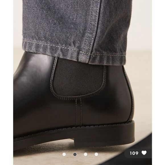 MNG by Mango faux leather chelsea boots in black mens 41 US 8 NEW - Picture 3 of 7